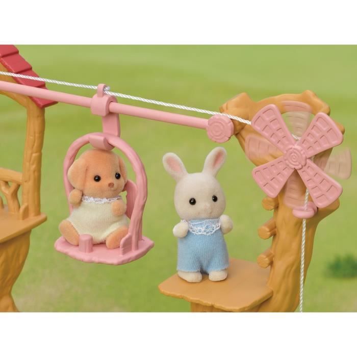 Statuetta in miniatura - SYLVANIAN FAMILIES - Baby Zip Line - Henry il coniglietto color crema - Multicolore