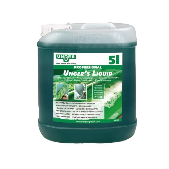 Detergente liquido per vetri Unger, 5 litri - Rapporto di miscelazione 1:100