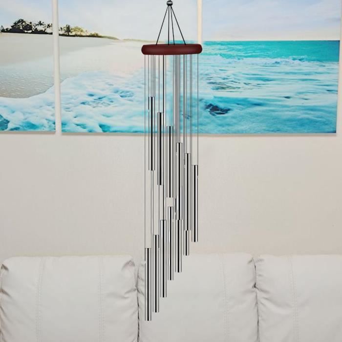 ZERONE Metall-Windspiel – 12 Aluminiumlegierungsrohre – Weiß