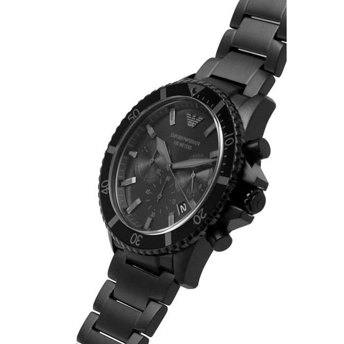Montre Hommes Emporio Armani AR11363 Quartz Chronographe Bracelet Acier inoxydable Noir