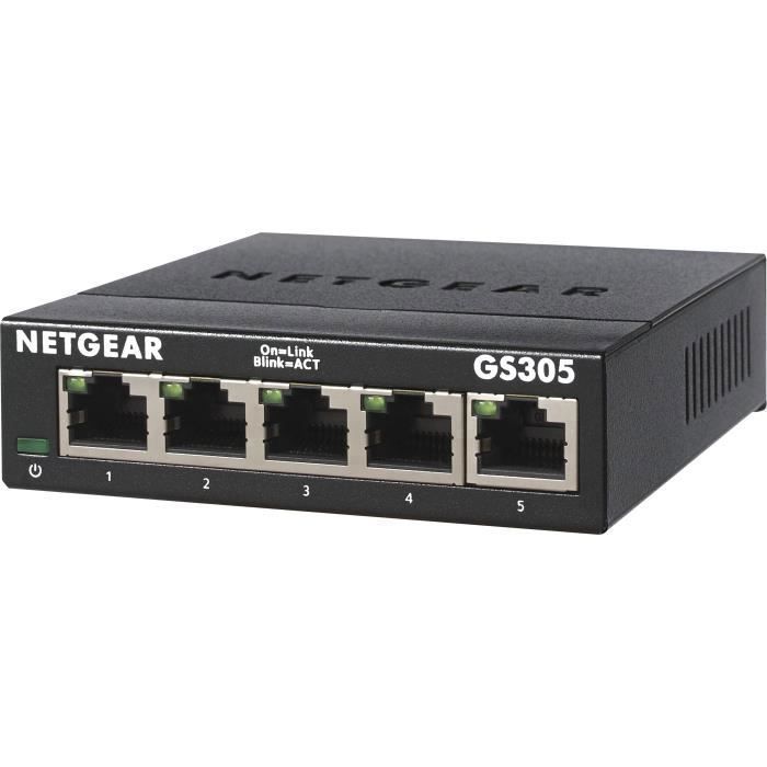 NETGEAR GS305-300PES Metall Ethernet-svitsj 5 Gigabit-porter (10/100/1000)
