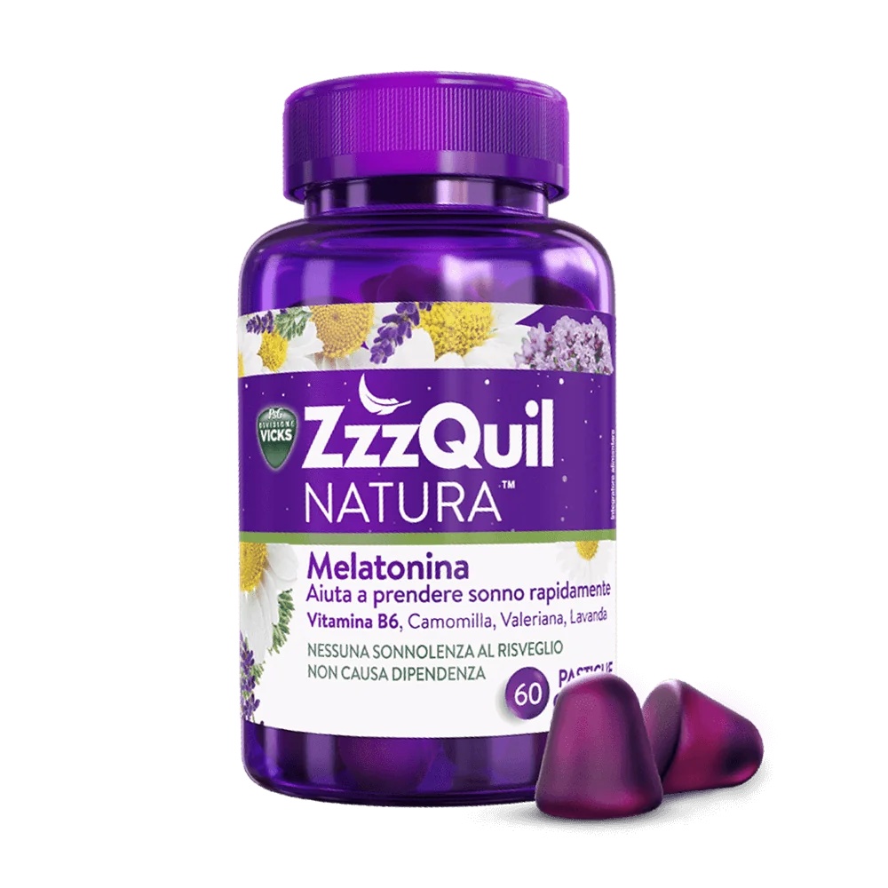 VICKS ZZZQUIL NATURA Vicks ZzzQuil Natura Beerengeschmack 60 Fruchtgummis Melatoninbasiertes Schlafmittel