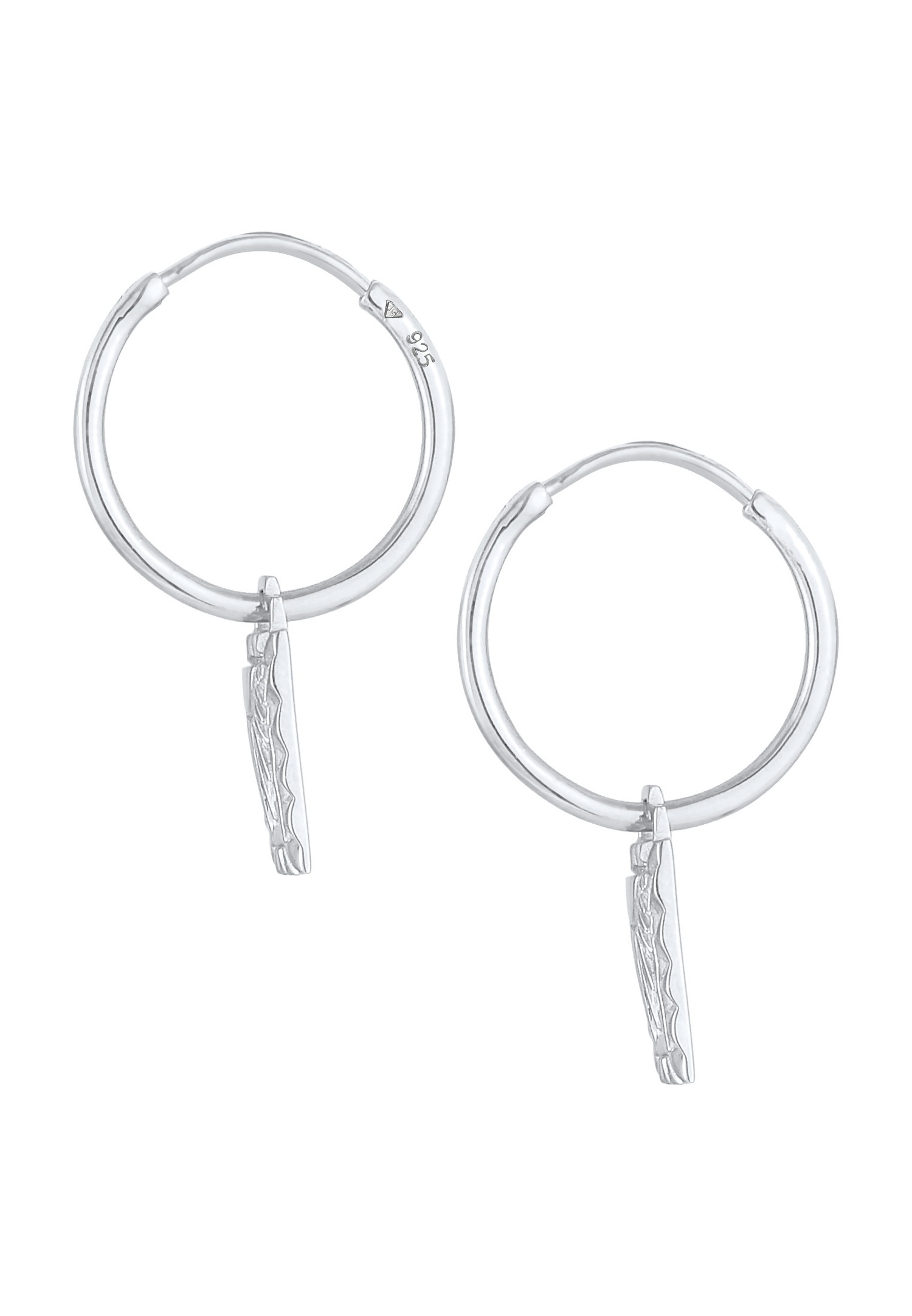 Elli Pendentif créole pour dames Pièce de monnaie Vintage Sun en 925/1000 argent massif