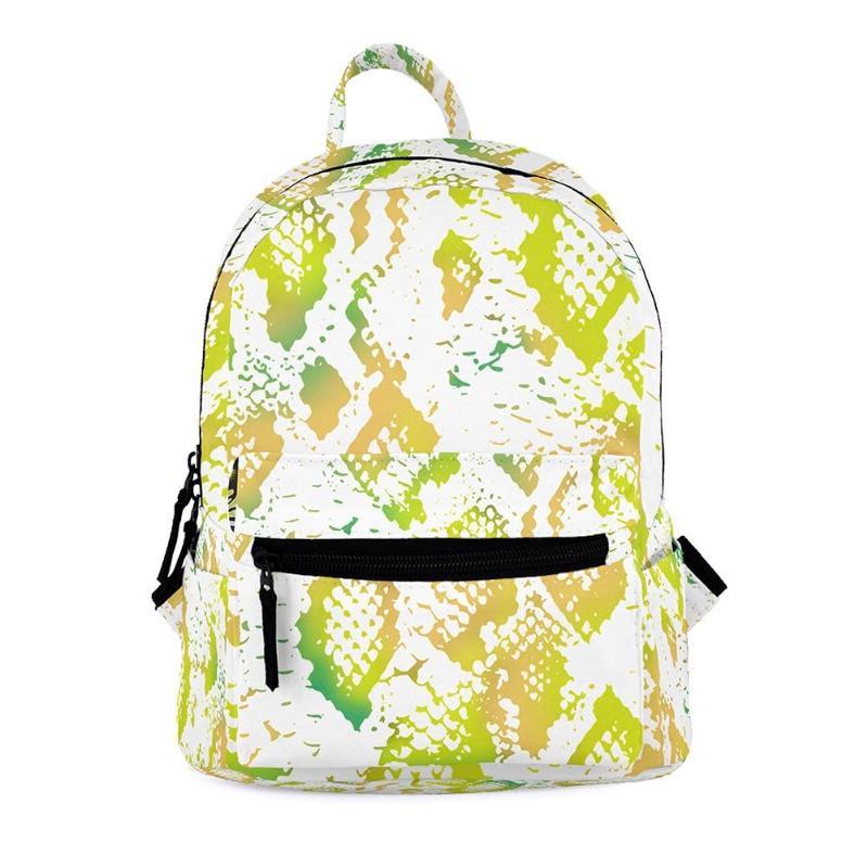 Zaino alla moda con stampa digitale 3D a serpente per bambine, mini zaino da viaggio a tracolla per la scuola.