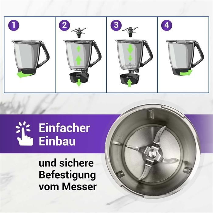 Couteau MéLangeur de Rechange pour Couteau Thermomix TM5 TM6 Lame de Rechange pour Robot Culinaire Thermomix Vorwerk TM5