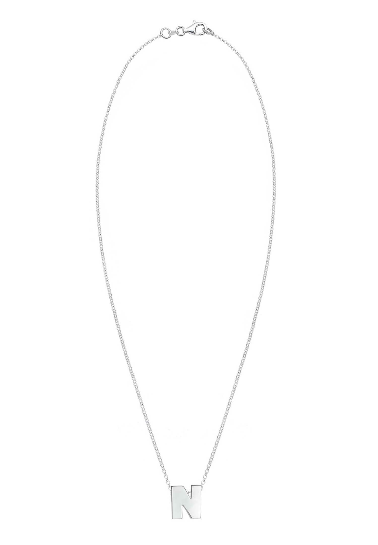 Elli Femme Lettre N Initiales Minimal 925 en Argent Sterling