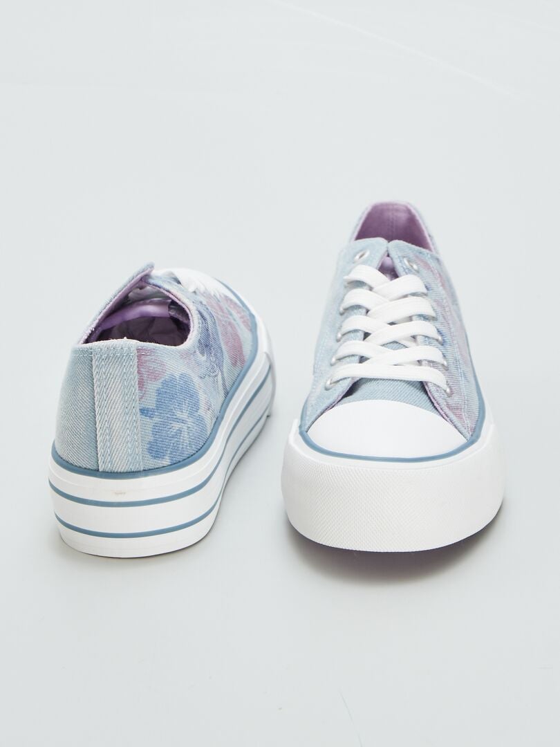 'Stitch' canvas sneakers - BLAUW