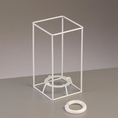 Estructura de pantalla de lámpara - Blanca - 30x15x15 cm - Metal - Diseño contemporáneo - Eléctrica