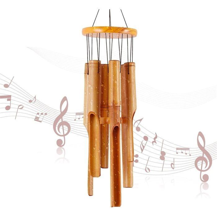 81cm Natural Bamboo Wind Chime - Garden, Patio, Indoor/Outdoor Decoration - Zen and Soothing Design