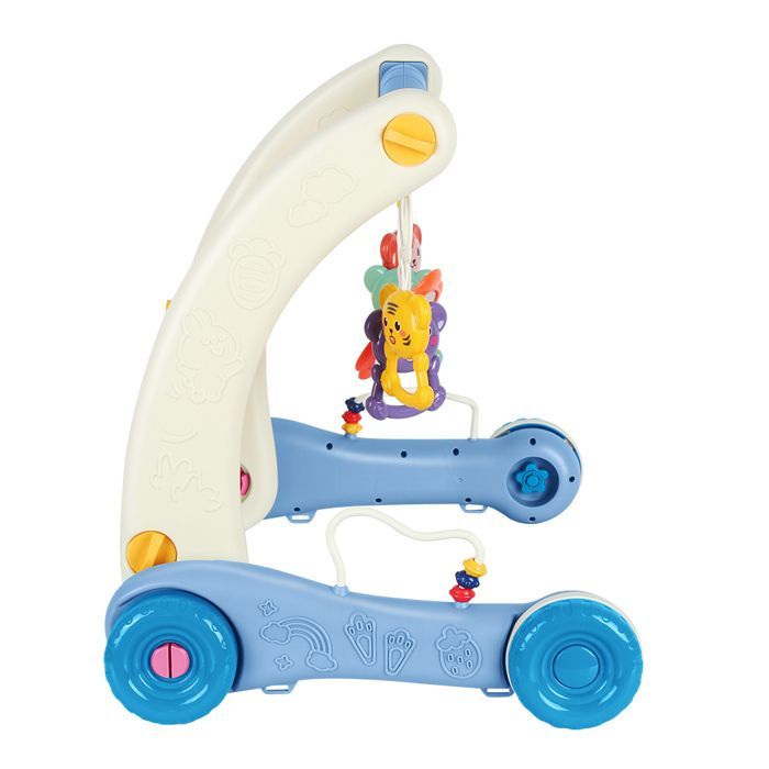 YIPEEMA. Alfombra de juegos y andador 2 en 1 para bebés, alfombra de juegos - área de actividades, con cuatro ruedas, azul, 41*69*45 cm.