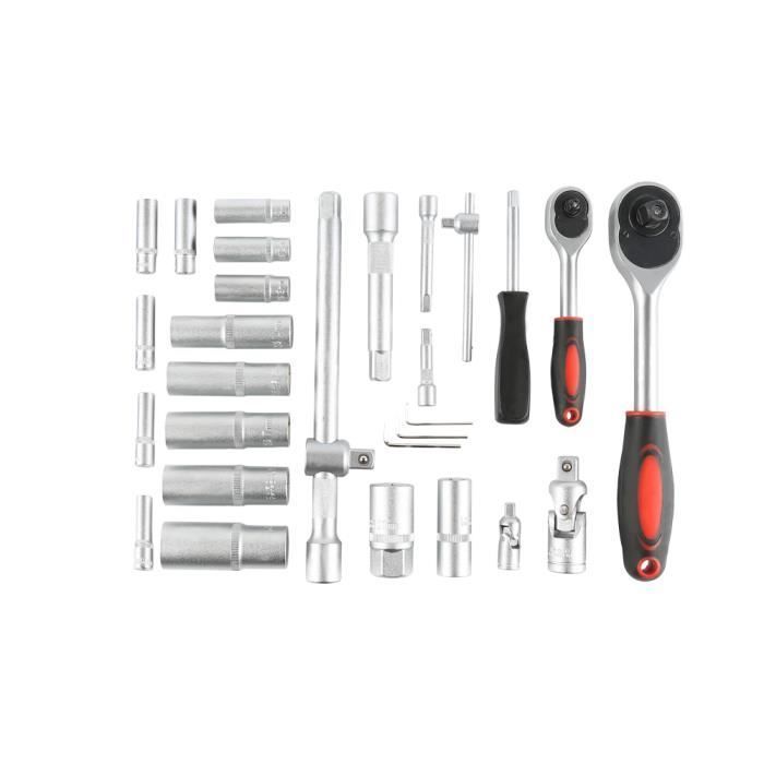 108PCS Coffret clé à douilles mallette à cliquet Outils réparation