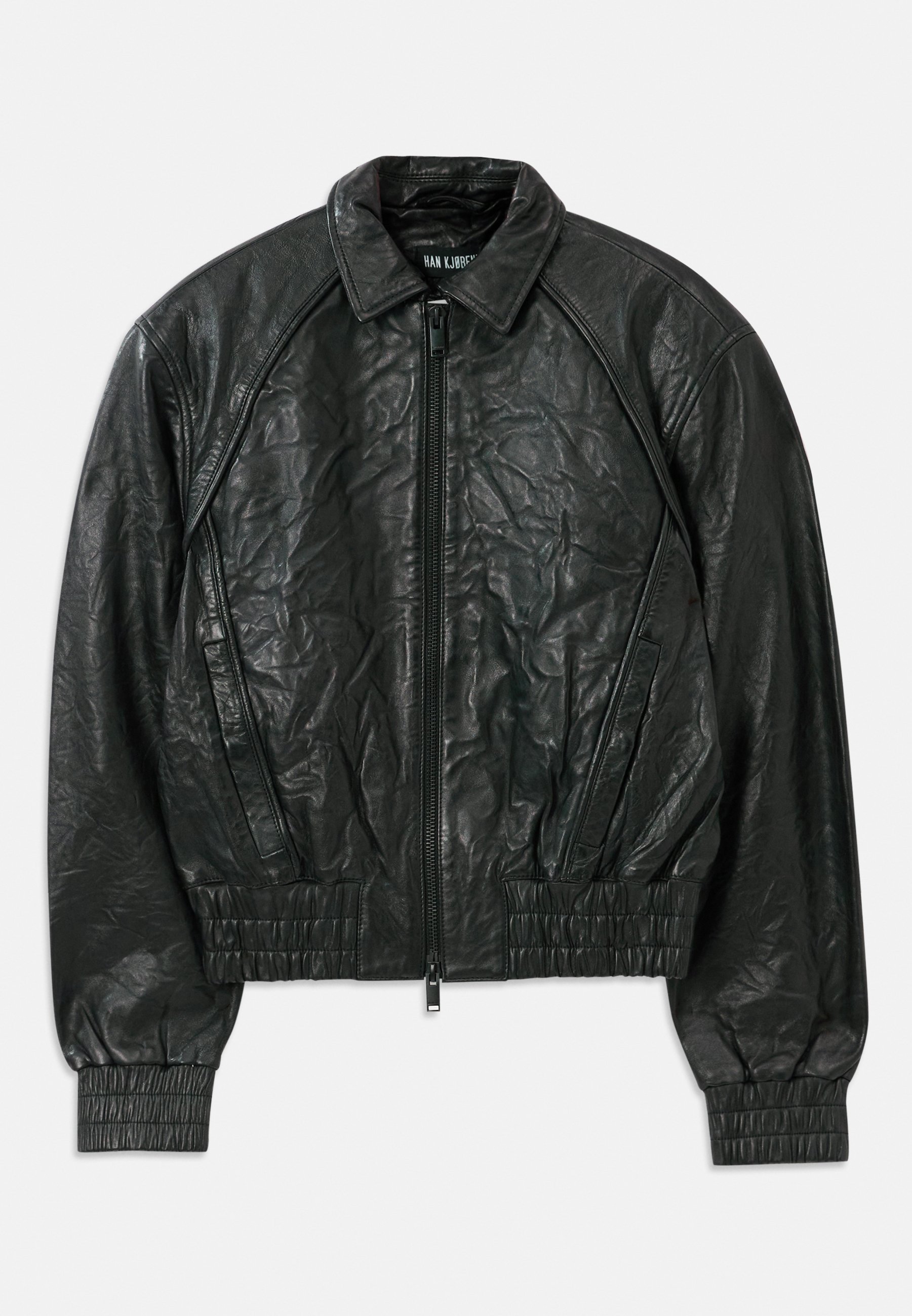 Han Kjøbenhavn CRUNCH BIKER JACKET - Leren jas - zwart