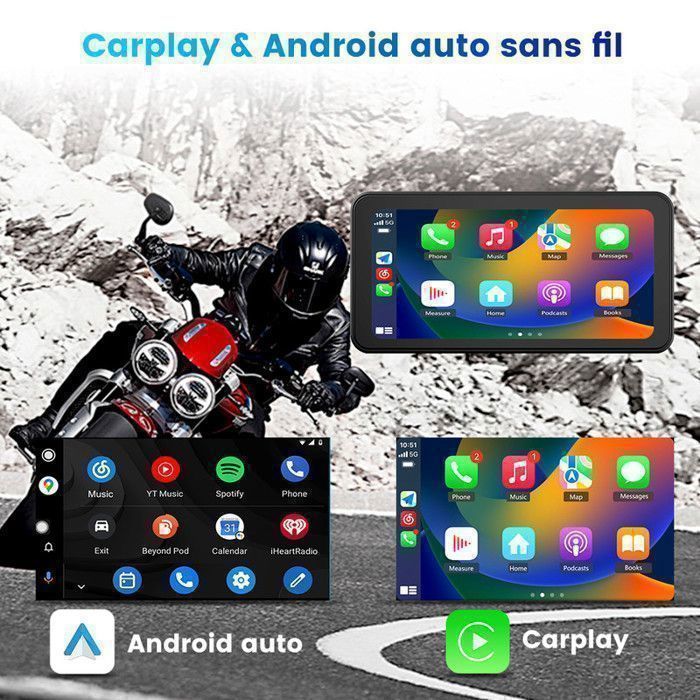 AWESAFE Moto CarPlay Android Auto con GPS Pantalla de 6.25