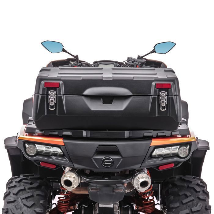 Bagtecs 96L Top Case for Quad/ATV - Black Waterproof Rear Trunk with Mounting Brackets and Backrest