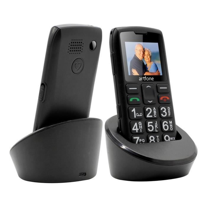 Artfone C1+ 4G Téléphone Portable Sénior,Batterie 1800mAh,Bouton SOS avec Grandes Touches,Haut-parleur stéréo,Radio FM ,Lampe Torche