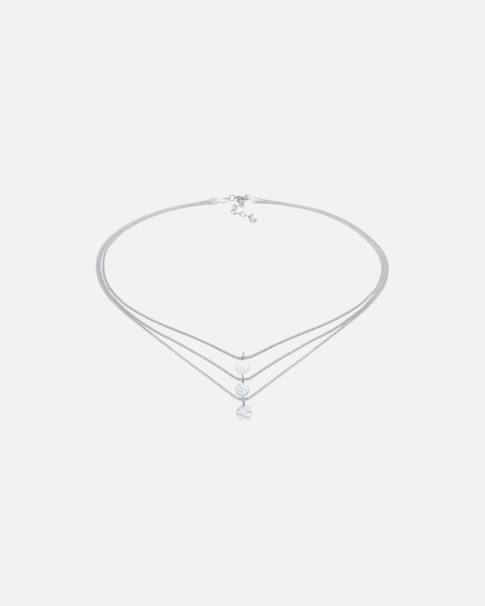 Elli Femmes Choker Layer Three Row Plate Boho Trend Blogger en argent sterling 925