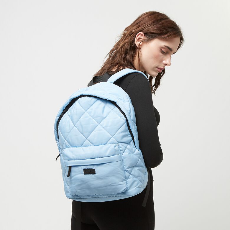 Zaino trapuntato a rombi con logo base e stemma in gomma