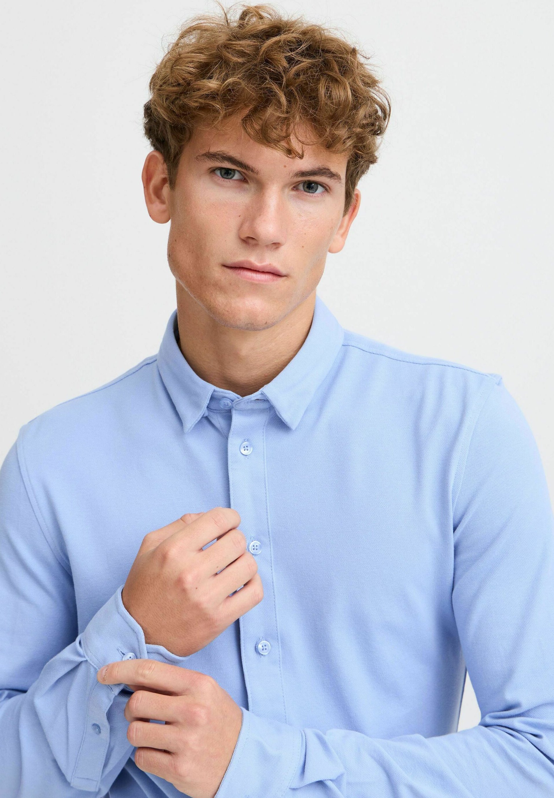 Casual Friday CFARTHUR LS BU jersey piquet - Maglia - bel air blue