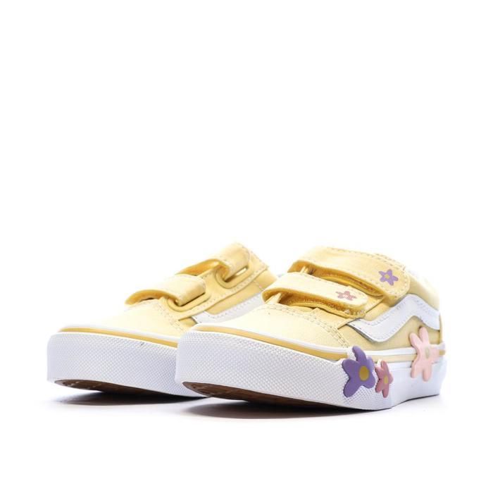 Zapatillas Vans Old Skool V Flower amarillas para niña