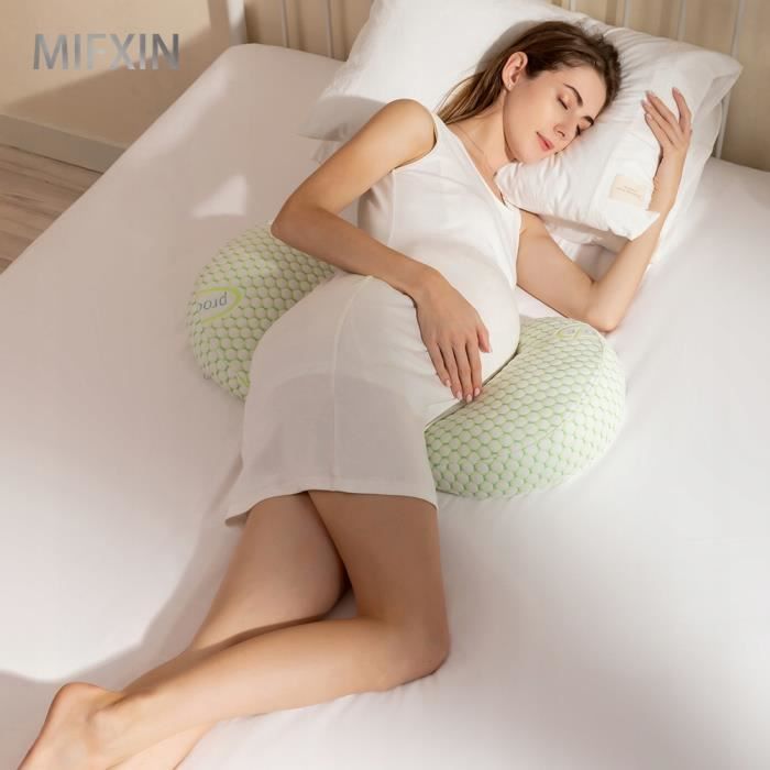 Oreiller de grossesse en forme de U pour femmes enceintes Vert S