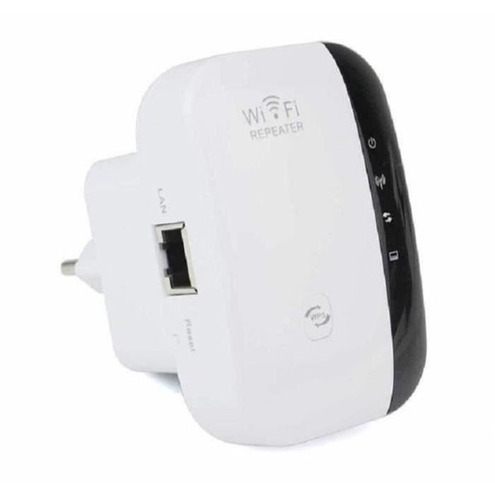 Amplificateur WiFi Repeteur Booster de signal sans fil WiFi extender 300M WLAN 802.11n-g-b - Blanc
