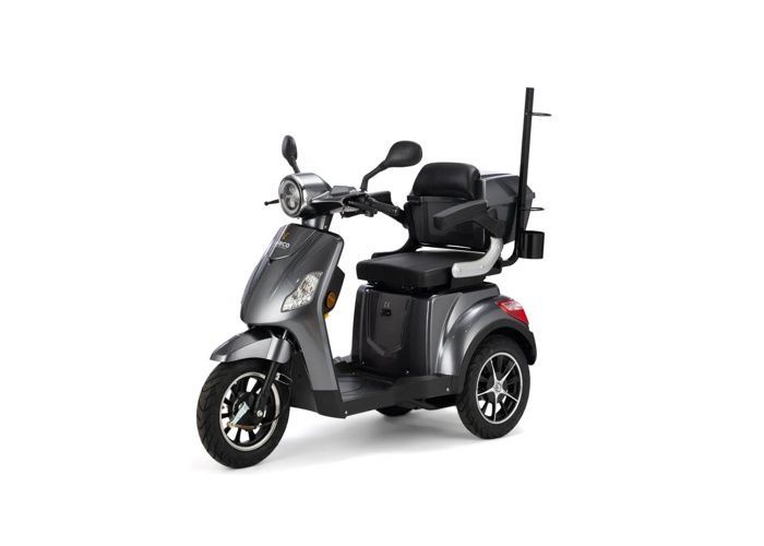 Patinete eléctrico de 3 ruedas Draco Veleco, estable para personas con movilidad reducida y personas mayores, batería de litio negra.