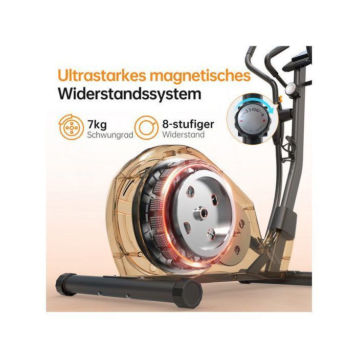 Vélo elliptique - JOROTO - YED40 - Pliable - 8 niveaux résistance magnétique - Roulette d'inertie 7 kg