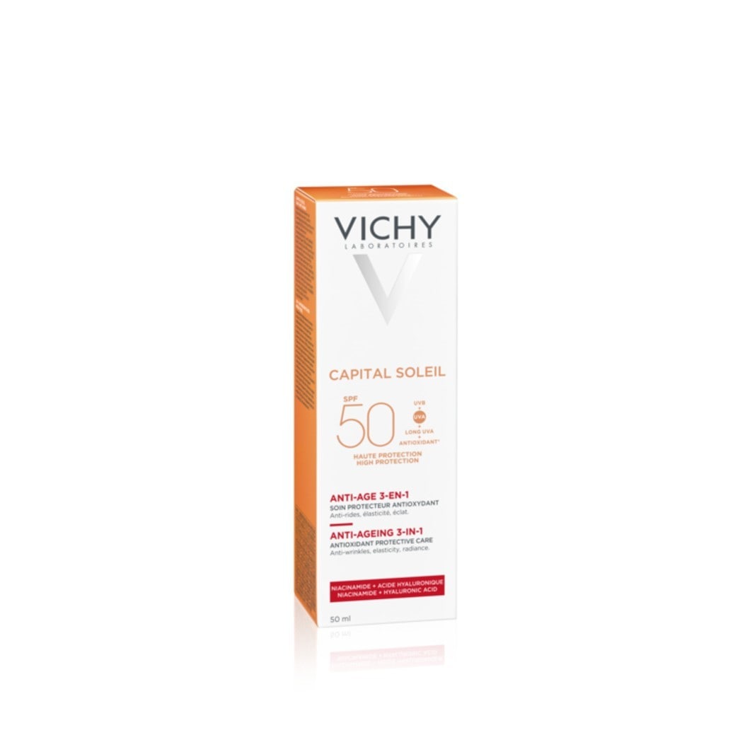 Vichy Capital Soleil Crema solare anti-età 3 in 1 con antiossidanti e SPF 50 - 50 ml