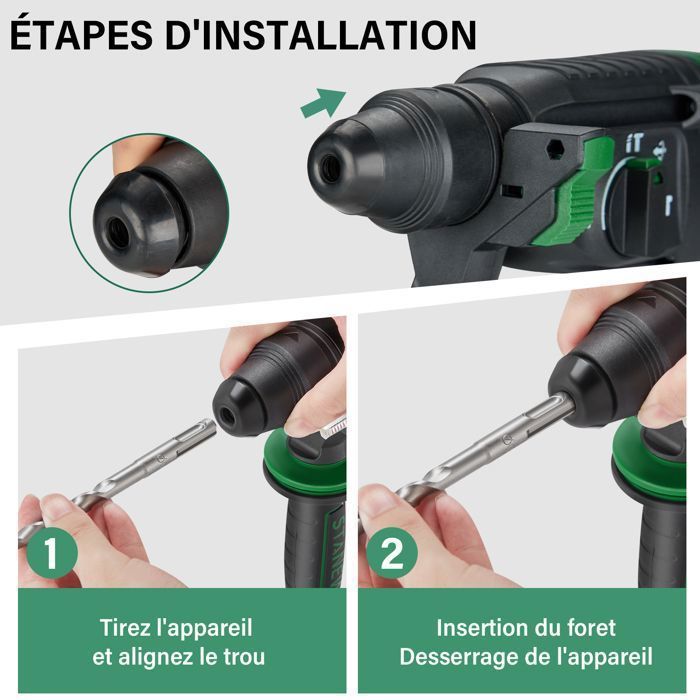 Marteau perforateur - STANEW - STANEW - 950 W - SDS‑Plus - Perçage béton 26 mm