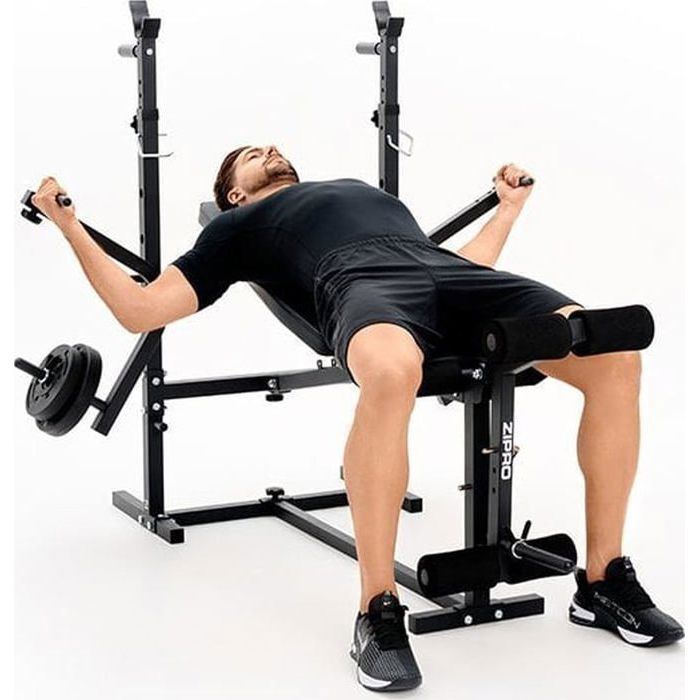 ZIPRO Ripped Multifunctional Weight Bench | Biceps Curl, Leg Press, Butterfly | Adjustable Barbell Supports