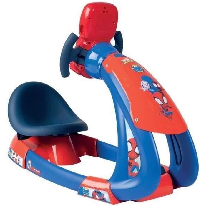 Smoby - Spidey - V8 Driver - Driving Simulator for Children - Adjustable Seat - Sounds and Lights - Batteries Not Included