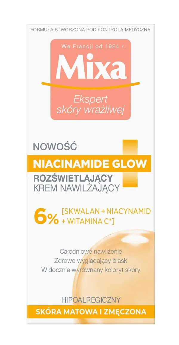 Mixa Niacinamide Glow Rozświetlający krem nawilżający z niacynamidem i witaminą C