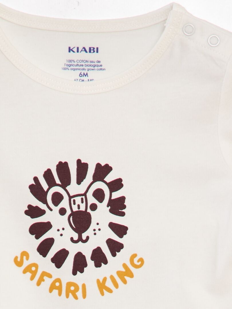 Set van katoenen t-shirt en short - 2-delig - WIT