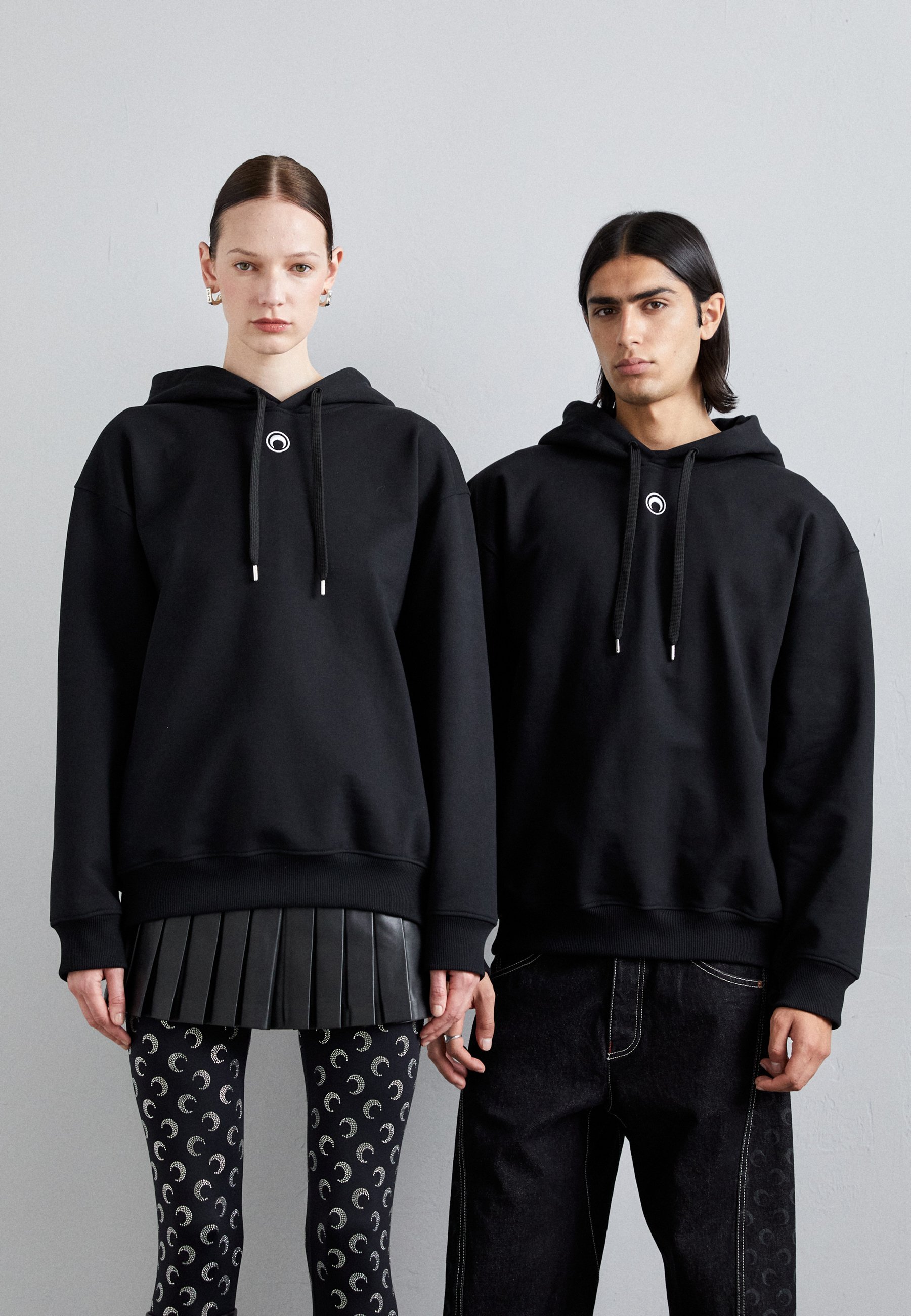 MARINE SERRE MOON LOGO HOODIE UNISEX - Sweatshirt - black