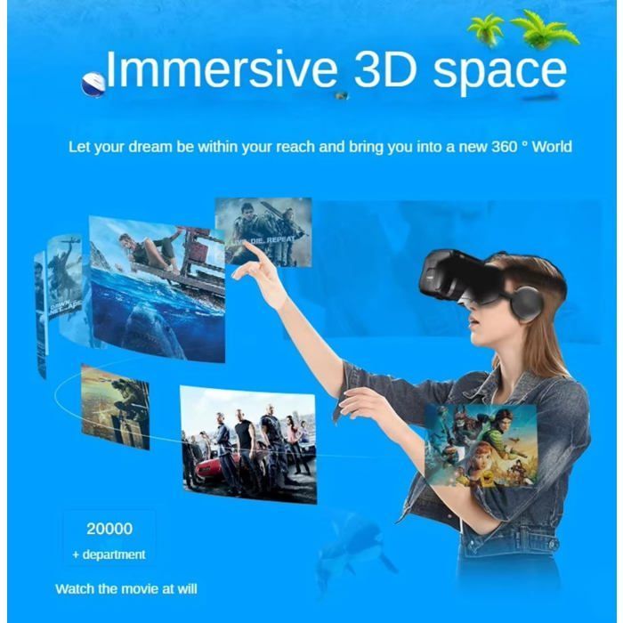 Virtual Reality Headset, Virtual Reality Glasses with Headphones, Universal Virtual Reality Glasses for Smartphones