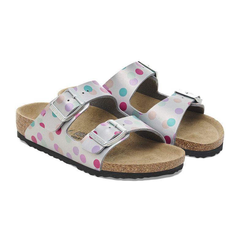 Arizona Kids Birko-Flor - Electric Metallic Dots Silver Electric Metallic Dots Silver