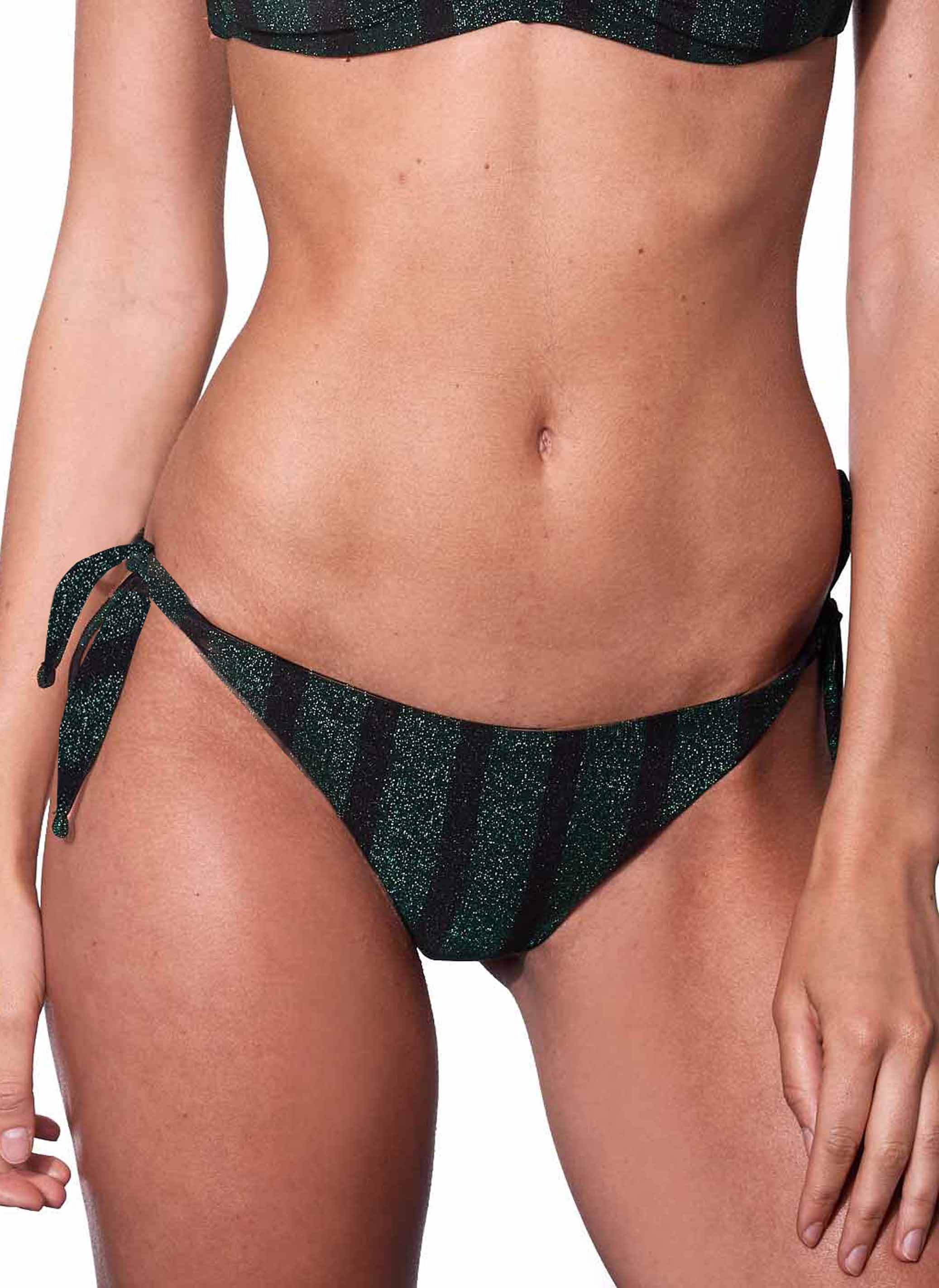 Gestreepte lurex zwembroek