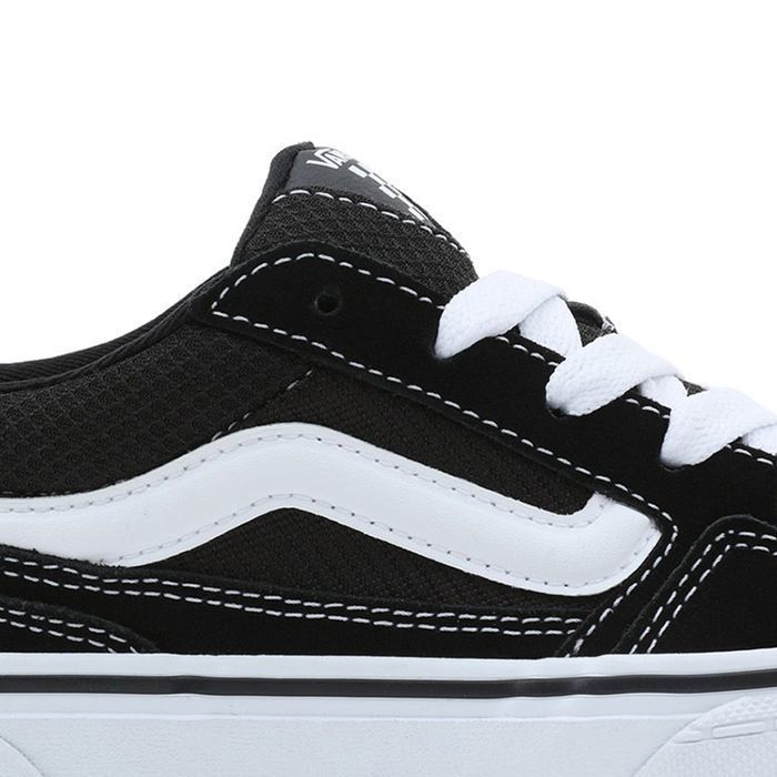 Vans Caldrone Junior da ragazzo, nere - Scarpe basse stringate, tomaia in tessuto, suola waffle