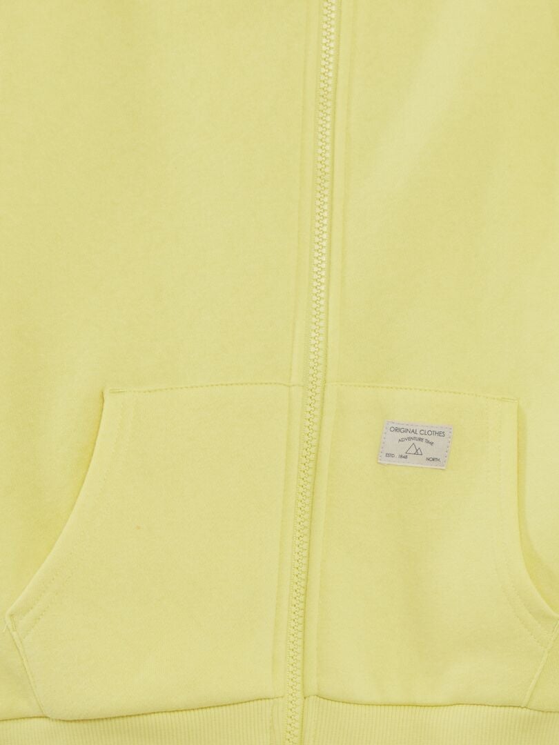 Hoodie met rits - GEEL