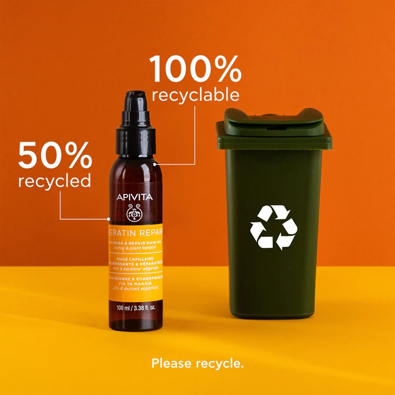Apivita Keratin Repair Nourish Repair matu eļļa sausiem un bojātiem matiem