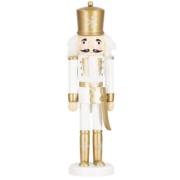 Dziadek do orzechów 30 cm drewniany żołnierzyk złoty figurka