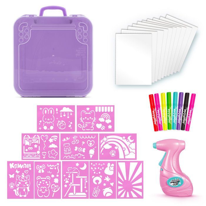 Airbrush Art Activity Case with Electronic Spray, Stencils and Markers - Canal Toys AIR 017 Canal Toys