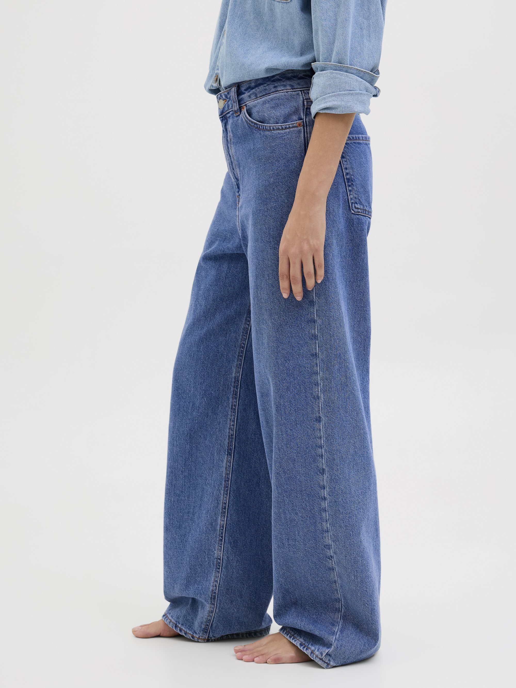 JJXX JXTOKYO WIDE FIT - Calça de perna larga - jeans azul médio