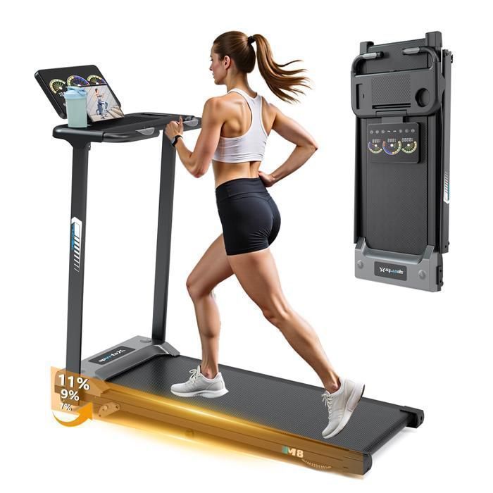 Tapis roulant pieghevole RAOO MIN 3.0 HP - 12 km/h, inclinazione 11%, portata 150 kg, 12 programmi