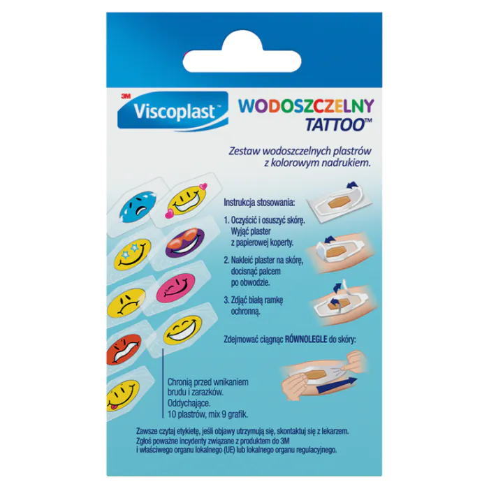 Viscoplast Tattoo, Wodoszczelne plastry dla dzieci, 2,6x5,7cm