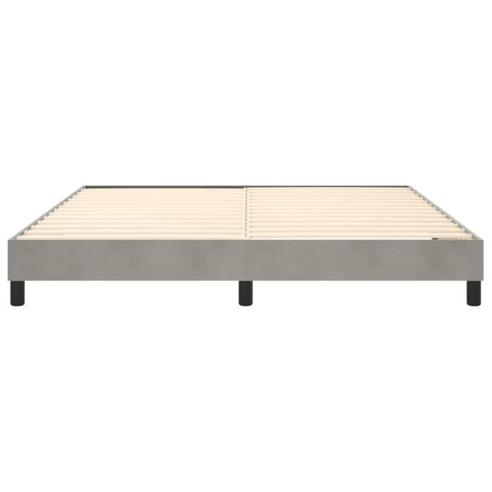 Base letto a molle - GAROSA - GAROSA7421772402862 - Velluto grigio chiaro - 180x200 cm - 2 posti