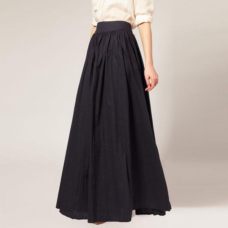 Gonna lunga nera vintage da donna, a vita alta, plissettata, lunghezza fino al pavimento, linea ad A, gonna formale, Faldas Saia, realizzata su misura, economica