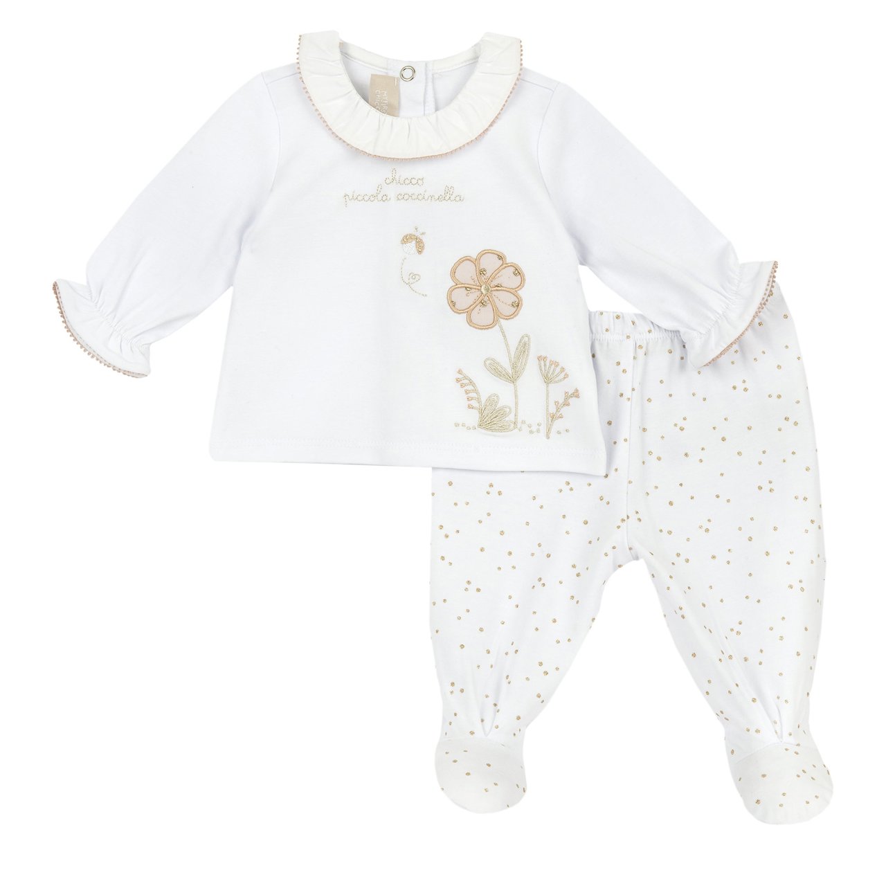 Hemd- und Hosenset mit Blumenfüßen