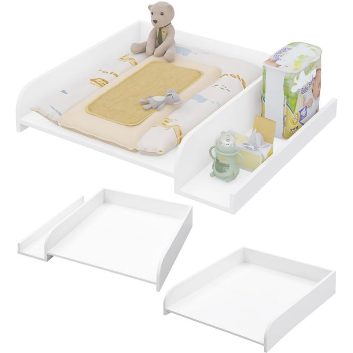 Cambiador WOLTU para lavadora, tabla cambiador para bebés, con estante de almacenamiento, 80x70cm, blanco W0ETT0243