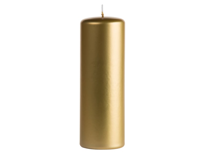 Świeca słupek 20 cm złota